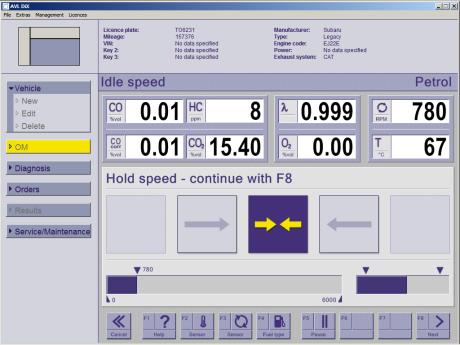 hold idle speed within band width